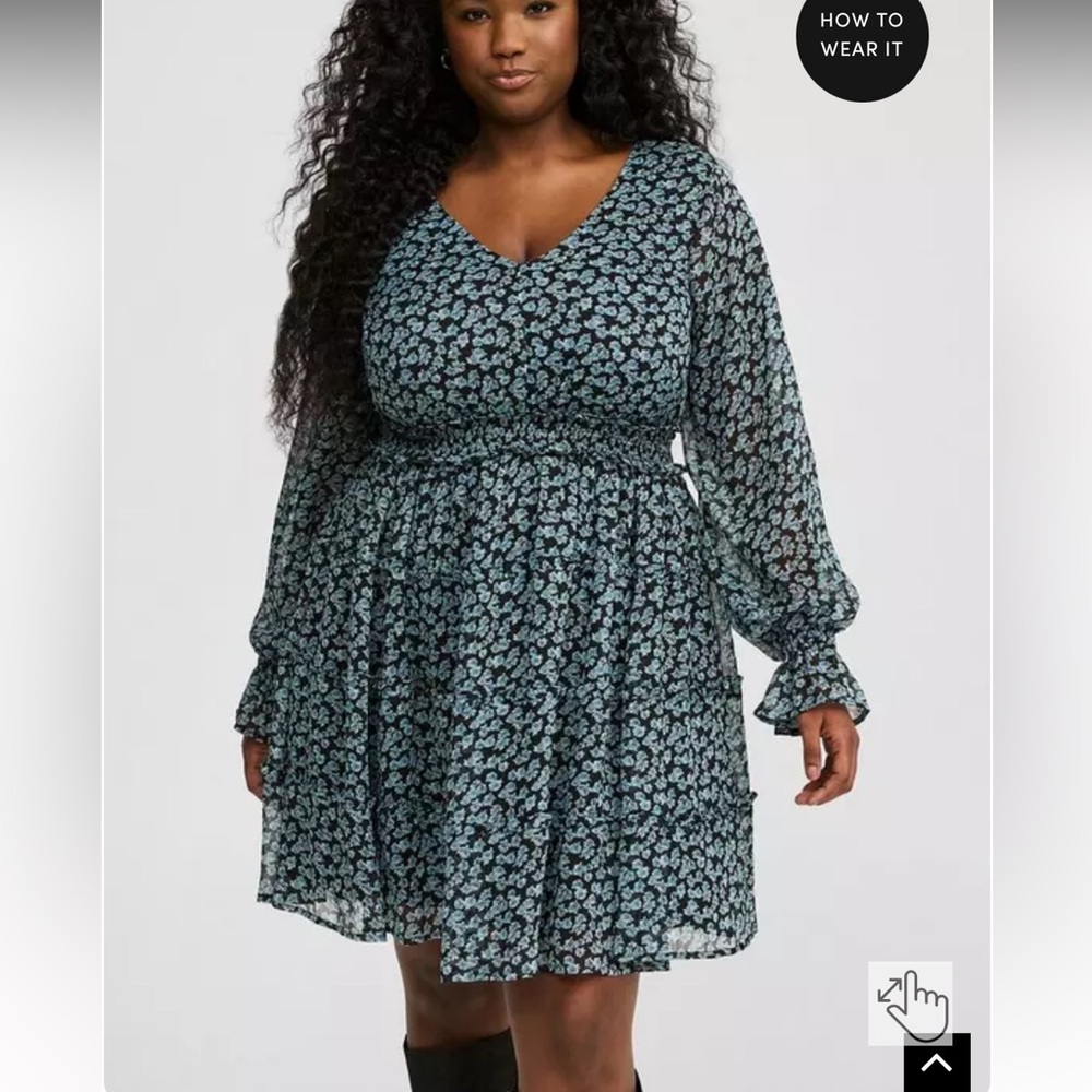 Tiered Floral Chiffon Mini Dress